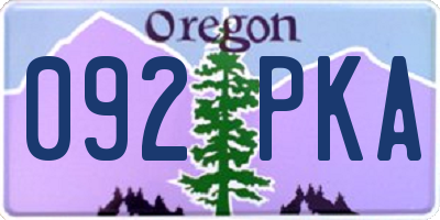 OR license plate 092PKA