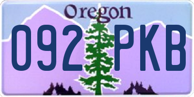 OR license plate 092PKB