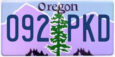OR license plate 092PKD