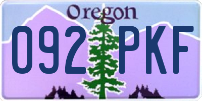 OR license plate 092PKF