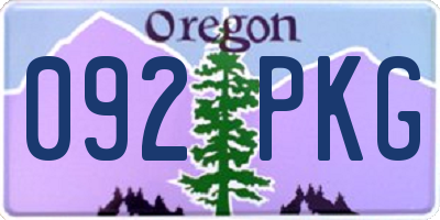 OR license plate 092PKG