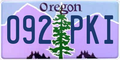 OR license plate 092PKI
