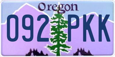OR license plate 092PKK