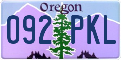 OR license plate 092PKL