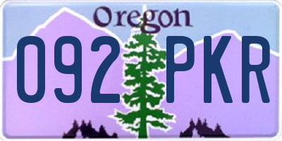 OR license plate 092PKR