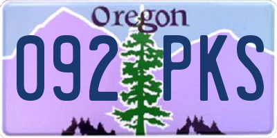 OR license plate 092PKS