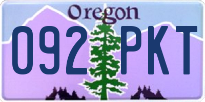 OR license plate 092PKT