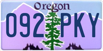 OR license plate 092PKY
