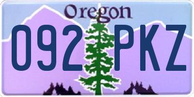 OR license plate 092PKZ