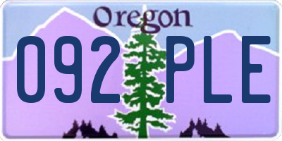 OR license plate 092PLE