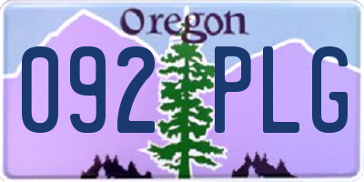OR license plate 092PLG