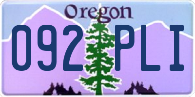 OR license plate 092PLI