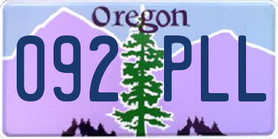 OR license plate 092PLL