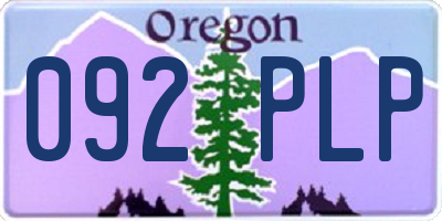 OR license plate 092PLP