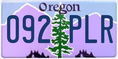 OR license plate 092PLR