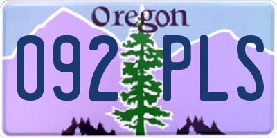 OR license plate 092PLS
