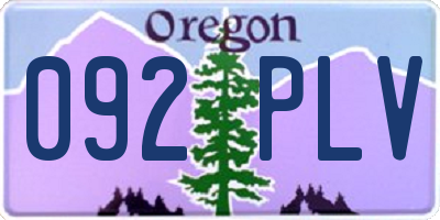 OR license plate 092PLV