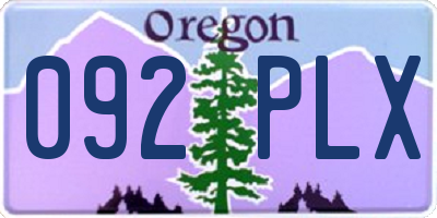 OR license plate 092PLX