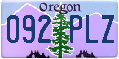 OR license plate 092PLZ