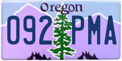 OR license plate 092PMA