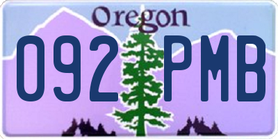 OR license plate 092PMB