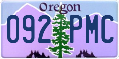 OR license plate 092PMC