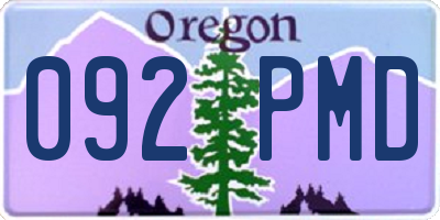OR license plate 092PMD