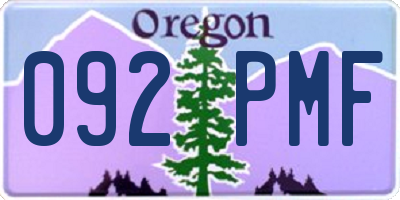 OR license plate 092PMF