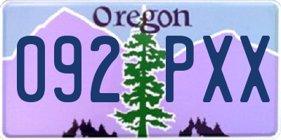 OR license plate 092PXX