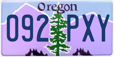 OR license plate 092PXY
