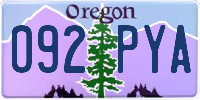 OR license plate 092PYA