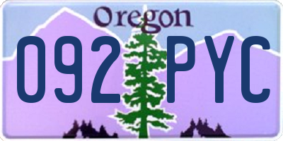 OR license plate 092PYC
