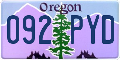 OR license plate 092PYD