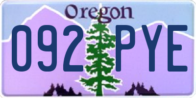 OR license plate 092PYE