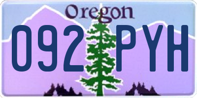 OR license plate 092PYH