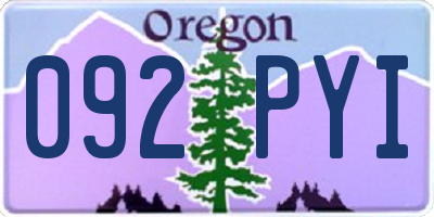 OR license plate 092PYI