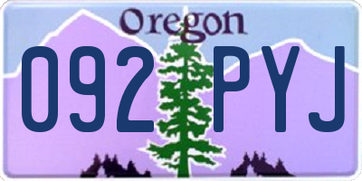 OR license plate 092PYJ