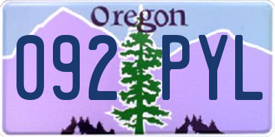 OR license plate 092PYL
