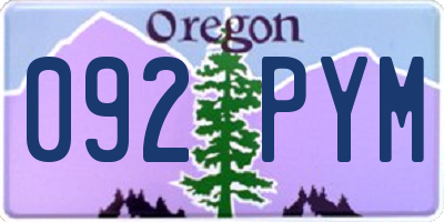 OR license plate 092PYM