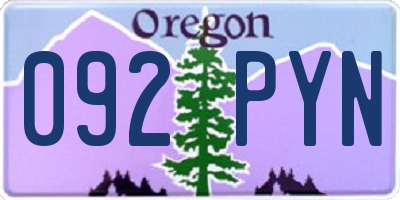 OR license plate 092PYN