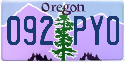 OR license plate 092PYO