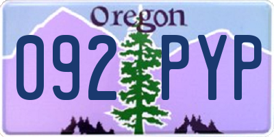 OR license plate 092PYP