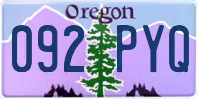 OR license plate 092PYQ