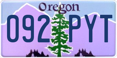 OR license plate 092PYT