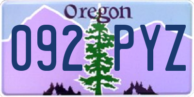 OR license plate 092PYZ