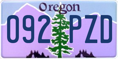 OR license plate 092PZD