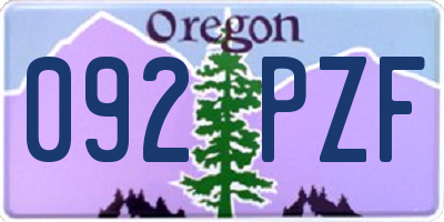 OR license plate 092PZF
