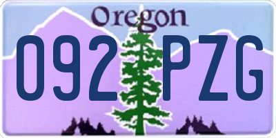 OR license plate 092PZG