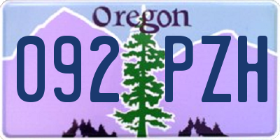 OR license plate 092PZH