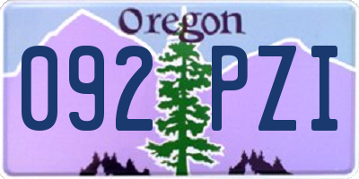 OR license plate 092PZI